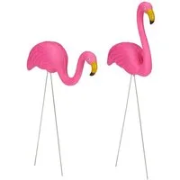 relaxdays Gartenfigur Flamingo Figur 2er Set