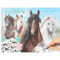 Depesche Malvorlage Miss Melody Pferde Malbuch Buch inkl. Sticker Ausmalbuch