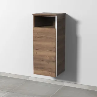 Sanipa 3way Mittelschrank mit 1 Tür und 1 offenem Fach, Eiche-Tabak, BR13250 BR13250