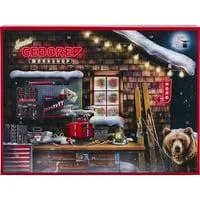 red Adventskalender 2025, Werkzeug-Set schwarz/rot, 51-teilig, 1/4"