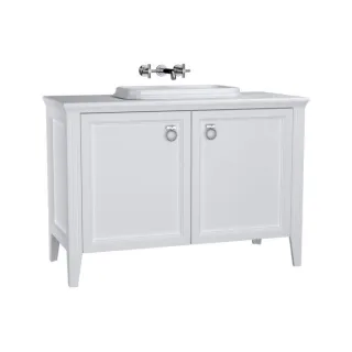 VitrA Valarte Einbauwaschtisch-Möbel-Set 62174 118 x 52 x 87,5 cm, 2 Türen, Korpus weiß matt/Waschtisch weiß hochglanz