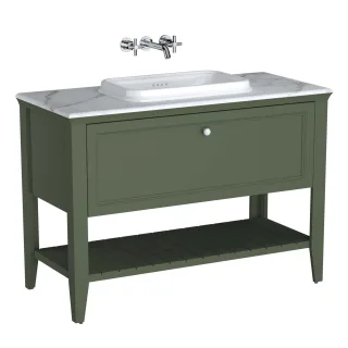 VitrA Valarte Set 118 cm Einbauwaschtisch + Waschtischunterschrank 1 Lade Vintage Grün (Lack),65822 65822