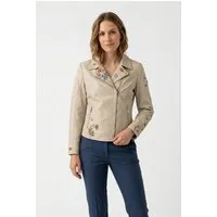 Mauritius Lederjacke MWFloral mit floralen Stickereien und Nietenbesatz
