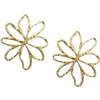 Ella Jonte Paar Ohrstecker, gold mit großer Blume aus Edelstahl