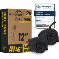 BikePeak Fahrradschlauch BikePeak 2x Kinderwagen Schlauch Monty Rose 12" AV 45° 47/62-203 Buggy