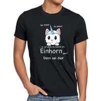 style3 T-Shirt Sei immer du selbst! Einhorn Unicorn es sei denn Fun Spruch Katze