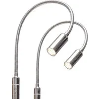 kalb Bettleuchte 3W LED Leseleuchte Nachttischlampe Bettlampe Leselampe dimmbar, 2er Set chrom, warmweiß