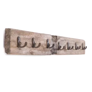 Design Delights Wandgarderobe, Natur, Holz, Echtholz,Mahagoni, Vintage, 90x9x8 cm, Garderobe, Garderobenleisten & Garderobenhaken