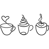 Agger Wandbild Wanddeko Metall Schwarz Kaffeetasse Wanddekoration, Metallbilder, (3 St), Wanddeko Küche Esszimmers Wohnzimmers Café Arbeitszimmers
