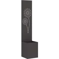 vidaXL Wandbild Garten Sichtschutz-Leinwand Schwarz 32 x 32 x 150 cm, (1 St)