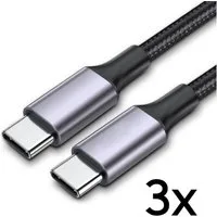 TradeNation USB C auf USB C Ladekabel 1m 2m Kabel Schnell 60W für Samsung Apple USB-Kabel, USB-C, USB-C (100 cm), 60W