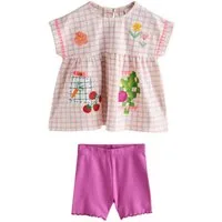 Next Bluse & Shorts Schößchenoberteil und Radlershorts im Set (2-tlg)