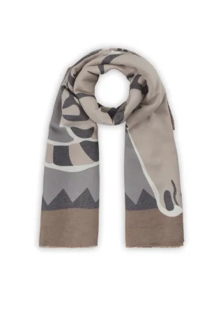 Kaschmirweicher Schal mit Tigerprint grau - Gr. - one size