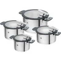 Zwilling Topf-Set Simplify, Edelstahl (Set, 4-tlg), 18/10 Edelstahl, integriertes Sieb im Deckel, Induktion, 4-tlg.