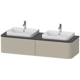Duravit Happy D.2 Plus Konsolenwaschtischunterbau wandhängend Taupe Seidenmatt 1600x550x354 mm - HP4 HP4946B60600010
