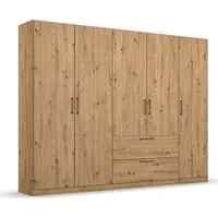 OTTO home Drehtürenschrank Kleiderschrank Schrank Garderobe Wäscheschrank CHALLENGER (Breiten 181/226 cm, Höhen 197/210 cm) Metallgriffe in Graumetallic und geräumige Schubladen MADE IN GERMANY