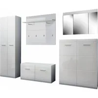 GERMANIA Garderoben-Set Adana, (Set, 5-St), Farbe weiß mit Hochglanz Fronten