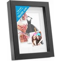 PHOTOLINI Bilderrahmen 3D-Objektrahmen zum Befüllen mit Passepartout und Glasscheibe, für 1 Bilder (1 Einzelrahmen), Rahmen 15x20 cm für Objekte bis 1,5 cm Tiefe zum Basteln & Verschenken