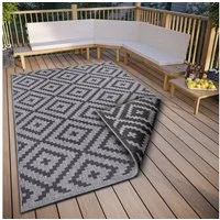 OTTO home Teppich Ronda Wendeteppich, rechteckig, Höhe: 5 mm, Sisal-Optik, Flachgewebe, In- und Outdoor, geometrisches Boho Design
