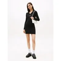 Tommy Jeans Strickkleid TJW COLLAR BADGE SWEATER DRESS in Mini-Länge, Slim Fit