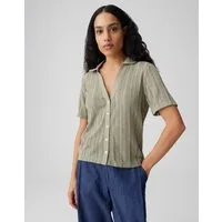 OPUS Kurzarmshirt Sugaha aus Jersey mit Lochstrukur leichte Transparenz, leichter Stoff, Casual