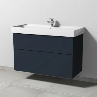 Sanipa 3way Waschtischunterbau zu Villeroy & Boch Collaro Waschtisch mit 2 Auszügen, Marine-Matt SP8371R