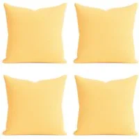 matches21 HOME & HOBBY Kissenbezüge 4er Set Kissenhülle 40x40 cm gelb pflegeleicht mit Reißverschluss, (4 Stück), Zierkissen-Bezüge einfarbig für Couch-Kissen mit Lotuseffekt