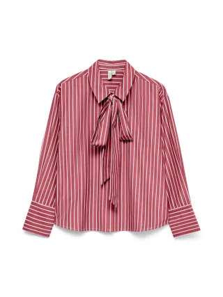 VERO MODA - VMISLUNN L/S BOW SHIRT WVN BTQ Holly Berry - Gr. - L