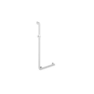 Hewi System 900 Winkelgriff mit Brausehalter 900.33.200XA92 1250 x 450 mm, Brausehalter Anthrazitgrau, Ausführung rechts