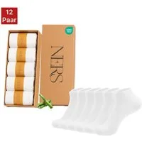 NERS Sneakersocken 6 Paar aus Bambus für Damen & Herren Kein Verrutschen, mit Komfortbund (12-Paar, 12 Paar) Premium Sneaker Socken, ohne drückende Naht, Atmungsaktiv & Weich