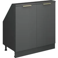 Vicco Kommode Rion, Anthrazit-Gold, 80 x 81.6 cm mit 2 Türen (1 St)