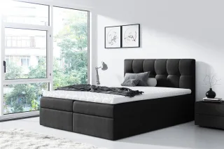 Boxspringbett Schlafzimmerbett CARMEN 180x200cm Schwarz