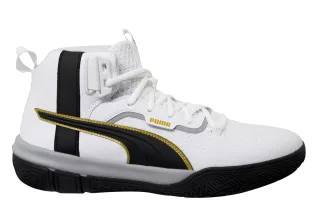 Puma Legacy 68 weiße schwarze Schnüren -Basketball -Trainer 193512 01