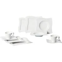 Villeroy & Boch Geschirr-Set Basic-Set 30-tlg. NewWave, Premium Porcelain, 30-teiliges Frühstücksset, Geschirrset, für 6 Personen