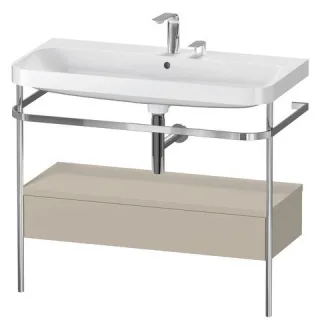 Duravit Happy D.2 Plus c-shaped Set mit Metallkonsole und Schubkasten Taupe Seidenmatt 975x490x850 m HP4843E6060