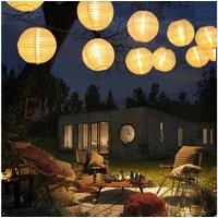 LQWELL LED Solarleuchte Solar Lichterkette Lampions Aussen, Solar Laternen, 8M 30LED 2 Modi, Wasserdicht Solar Hängelampe, Gartendeko Warmweiß, für Balkon, Hochzeit, Hof, Party, Weihnachten Deko