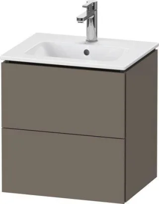 Duravit L-Cube Waschtischunterbau wandhängend Flanell Grau Seidenmatt 520x421x550 mm - LC621809090 LC621809090