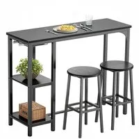 Bealife Essgruppe Esstisch mit 2 Stühlen, 3-tlg Bartisch,Küchentisch für Küche,Esszimmer, Platzsparende Stühle