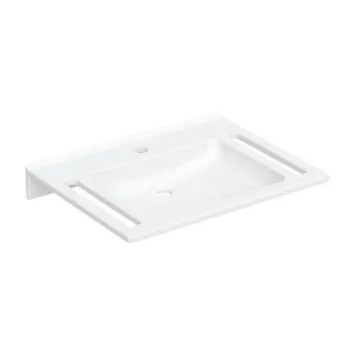 Geberit Publica Waschtisch 402170016 70 x 55 cm, mit Hahnloch, ohne Überlauf, mit Ausschnitten, barrierefrei, weiß-alpin