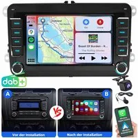 ESSGOO Für VW GOLF 5 6 Plus Touran Tiguan Caddy Passat Polo Carplay Autoradio (RDS, Digitalradio (DAB), FM, AM, Carplay Android Auto Blurtooth Navigationsgeräte)