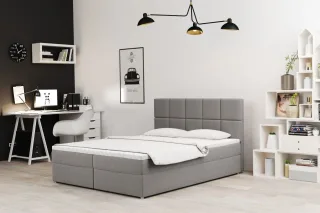 Boxspringbett Schlafzimmerbett FRASCO 180x200cm in Stoff Jasmine Beige
