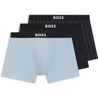 BOSS Boxershorts Boxer Brief 3P BOSS ONE (3-St) elastischer Bund mit Logo, 1x gemustert, 2x uni