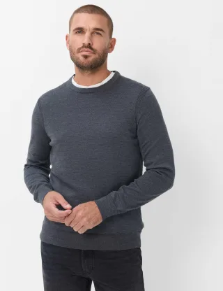 Brax Herren Pullover Style RICK cement, dunkelgrau, Gr. XS
