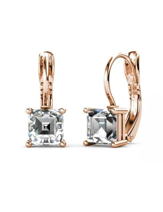 Quadratische Ohrringe - Rose Gold und Kristall