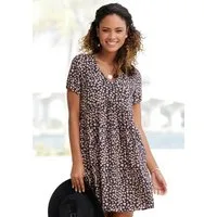 LASCANA Blusenkleid mit Herzchenprint, lockeres Webkleid, Minikleid luftiges Sommerkleid, Strandkleid aus Webware, leichtes Tunikakleid