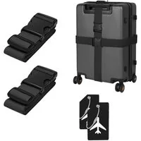 FELIXLEO Koffergurt 2er Set Schwarz Koffergurt Koffer Band 185cm Lang Koffer Gepäckgurt, (2-tlg)
