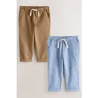 Next Schlupfhose Schlupfhosen aus Leinenmischung im 2er-Pack (2-tlg)