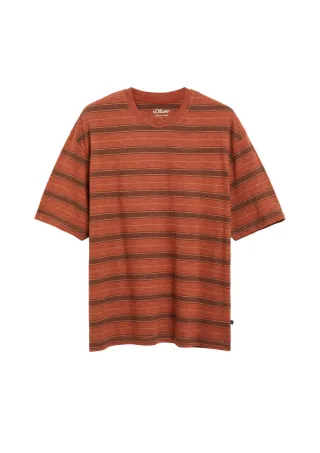 s.Oliver Red Label - Gestreiftes T-Shirt braun - Gr. - M