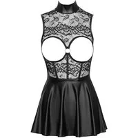 Cottelli PARTY Minikleid Busenfreies Minikleid aus Spitze und Mattlook - schwarz (1-tlg) Im Rücken schöner tiefer Ausschnitt