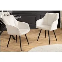 riess-ambiente Esszimmerstuhl AVIGNON beige/schwarz - Chenille, Metall-Füße, drehbar, mit Armlehne (Einzelartikel, 1 St), 360° Drehfunktion im Retro-Design – ideal für Esszimmer oder Büro